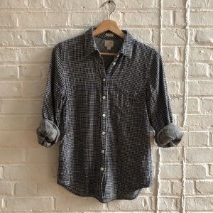 J Crew double gauze shirt with contrast details